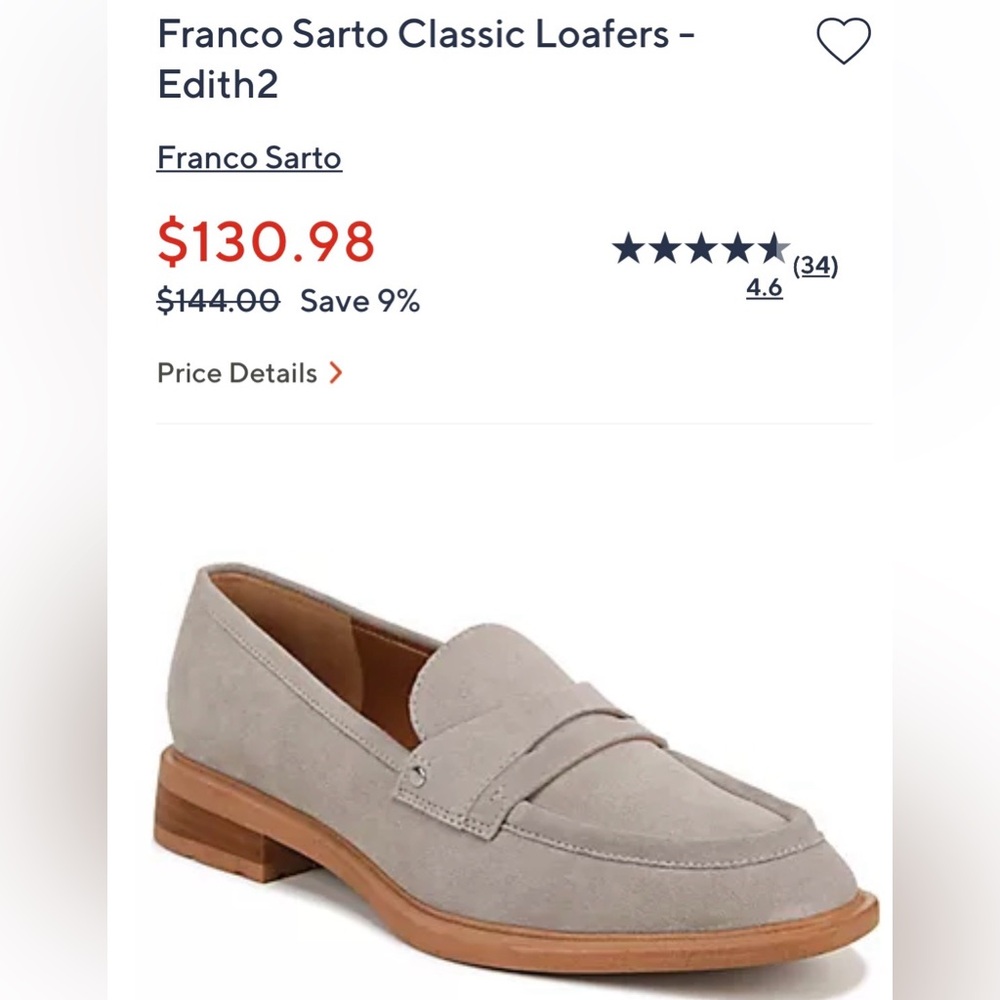 Like new Franco Sarto Women's Edith 2 Loafers in grey. Worn only once. Size 8.5.